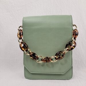 Urban Expression Vegan Leather Green Chain Strap Women's Bag